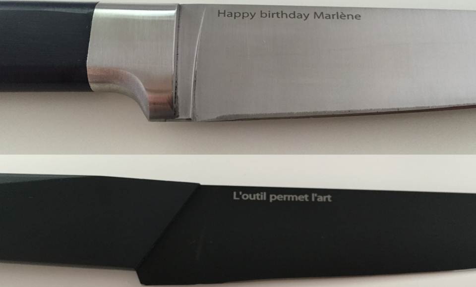 Personalize your TB Groupe knives with a laser engraving 